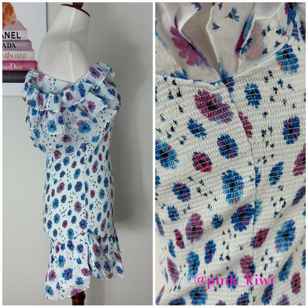 LoveShackFancy Kodie Smocked Ruffle Floral Mini Dress - Picture 10 of 17